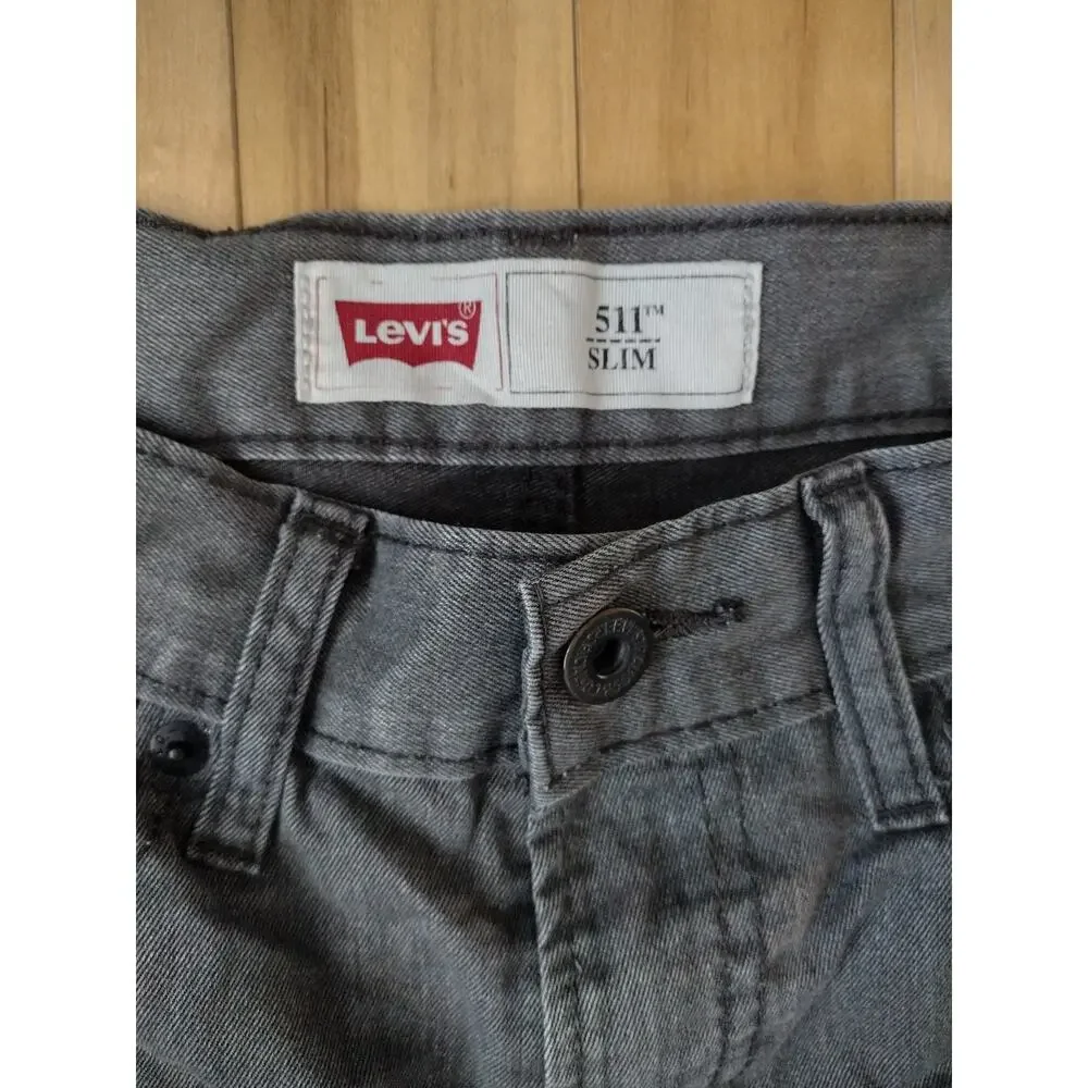 Levi's 511 Slim Fit Jeans Boys 16 Reg 28 x 28 Gray